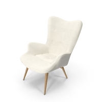 White Contour Lounge Armchair PNG & PSD Images