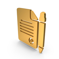 Gold Agreement Document Icon PNG & PSD Images