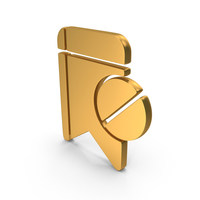 Gold Block Bookmark Icon PNG & PSD Images
