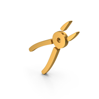 Gold Pincers Dentist Tool Icon PNG & PSD Images