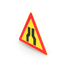 Finnish Road Narrows on Both Sides Sign PNG & PSD Images