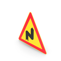 Finnish Sign Dangerous Curves, First Bend To Right PNG & PSD Images