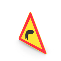 Finnish Dangerous Curve to Right Sign PNG & PSD Images