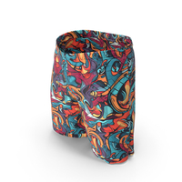 Shorts Doodles Pattern PNG & PSD Images