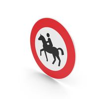 German No Entry for Horse Riders Sign PNG & PSD Images