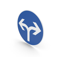 German Sign Left Ahead Or Right Ahead PNG & PSD Images