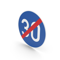German Sign End Of Minimum Speed Limit PNG & PSD Images