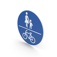 German Combined Pedestrian And Bicycle Path Sign PNG & PSD Images