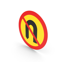 Icelandic U Turn Prohibited Sign PNG & PSD Images