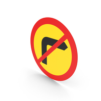 Icelandic Sign Right Turn Prohibited PNG & PSD Images