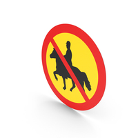 Icelandic Riding Horses Prohibited Entry Sign PNG & PSD Images