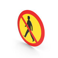 Icelandic Pedestrians Prohibited Entry Sign PNG & PSD Images