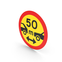Icelandic Minimum Space Between Motor Vehicles Sign PNG & PSD Images