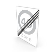 Danish End Of Zone With Local Speed Limit Sign PNG & PSD Images