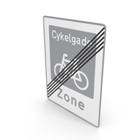 Danish Sign End Of Bicycle Boulevard PNG & PSD Images