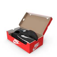 Shoe Box With Black Sneakers PNG & PSD Images