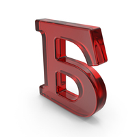 Russian Capital B Red Glass PNG & PSD Images