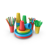 Plastic Tableware Color PNG & PSD Images
