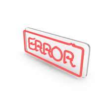 Glass Neon Error Sign PNG & PSD Images
