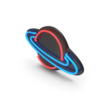 Neon Saturn Sign PNG & PSD Images
