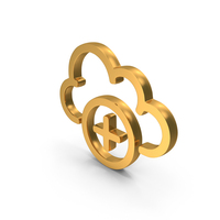 Add Cloud Icon Gold PNG & PSD Images