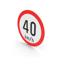 Irish Speed Limit 40 Sign PNG & PSD Images