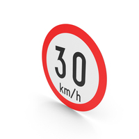 Irish Sign Speed Limit 30 PNG & PSD Images
