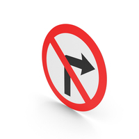 Irish Sign No Right Turn PNG & PSD Images