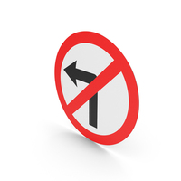 Irish Sign No Left Turn PNG & PSD Images
