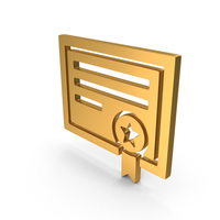 Certificate Degree Graduate Icon Gold PNG & PSD Images
