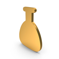 Chemical Test Tube Icon Gold PNG & PSD Images