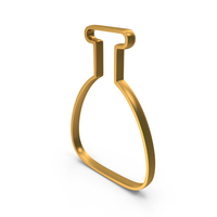 Outline Chemical Test Tube Icon Gold PNG & PSD Images