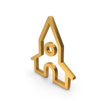 Out Line Church Icon Gold PNG & PSD Images
