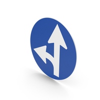 Italian Drive Straight Or Turn Left Sign PNG & PSD Images