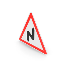 French Double Bend First To Right Sign PNG & PSD Images