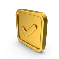 Check Mark Iconl Gold PNG & PSD Images
