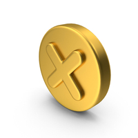 Cross Mark Icon Gold PNG & PSD Images