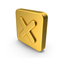 Cross Mark Icon Gold PNG & PSD Images
