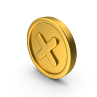 Cross Mark Icon Gold PNG & PSD Images