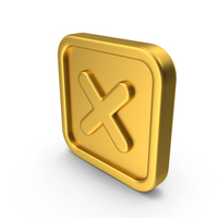 Cross Mark Icon Gold PNG & PSD Images