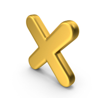 Cross Mark Symbol Gold PNG & PSD Images