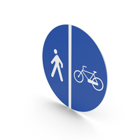Italian Sign Segregated Pedestrian And Cycle Path PNG & PSD Images