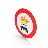 Italian No Vehicles Carrying Explosives Or Flammable Goods Sign PNG & PSD Images