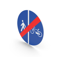 Italian Sign End Of Segregated Pedestrian And Cycle Path PNG & PSD Images