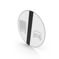 Italian End Of No Overtaking By Heavy Goods Vehicles Sign PNG & PSD Images