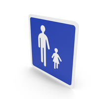 French Pedestrian Precinct Sign PNG & PSD Images