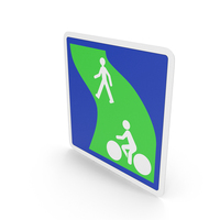 French Pedestrian And Cycle Route Sign PNG & PSD Images