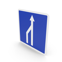 French Lanes Merge Sign PNG & PSD Images