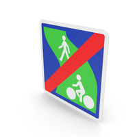 French End Of Pedestrian And Cycle Route Sign PNG & PSD Images