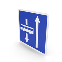 French Contraflow Bus Lane Sign PNG & PSD Images